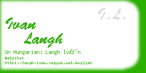 ivan langh business card